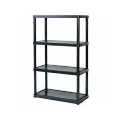 Gracious Living 91006MAXIT-1C-96 4-Shelf Shelving Unit, Black Plastic, 24 X 12 X 48-In.