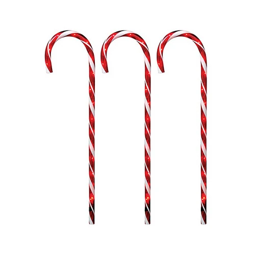 INLITEN LLC-IMPORT 21258-88 Pathway Candy Cane, Red, Transparent, 27-In., 3-Pc. 3 INLITEN LLC-IMPORT 21258-88 Pathway Candy Cane, Red, Transparent, 27-In., 3-Pc.