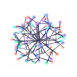 Holiday Bright Lights LED-12SHS-SMUTW LED Shimmering Sphere, Wire Branches, Silver & Multi, 12-In.