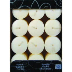 Candle Lite 4520570 1276570 Scented Votive Candle, Creamy Vanilla Swirl Fragrance, Ivory Candle, 10 To 12 Hr Burning