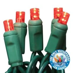 Holiday Bright Lights LEDBX-WA50-RD6 Light Set, 50-Lamp, LED Lamp, Red Lamp, 50,000 Hr Average Life, 26 Ft L