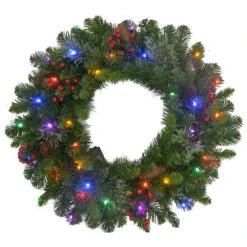 ACE Celebrations MCPWR-26BO-MUA Mixed Cedar Pine Wreath Home 26" D LED Prelit Decorated Multicolored