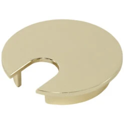Hafele 429.94.856 Metal Cable Grommet, One-Piece, Round, Diameter 63 Mm For Workplace Organization, Polished Brass Polished, Brass Plated