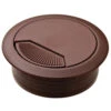 Hafele 429.99.128 Plastic Cable Grommet, Two-Piece, Round With Spring Closure 2 3/8" 60 Mm Plastic, With Spring Loaded, Swivelling Section In Cover, For Workplace Organization, Brown, Diameter 60 Mm Sepia Brown -Wiltons Store ppic 00770445